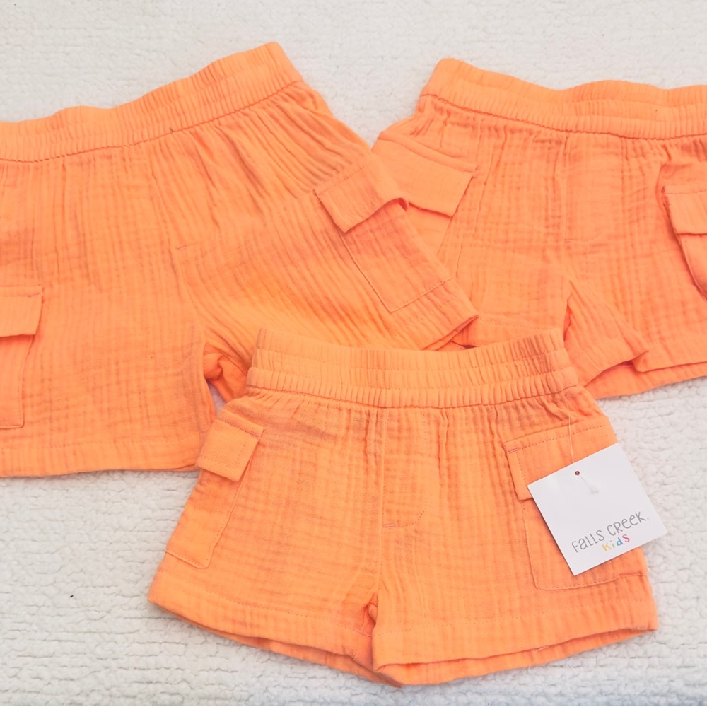 NWT Falls Creek Vibrant Orange Kids CARGO Shorts